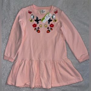 NWT Pink sweater with flowers stitched on chest